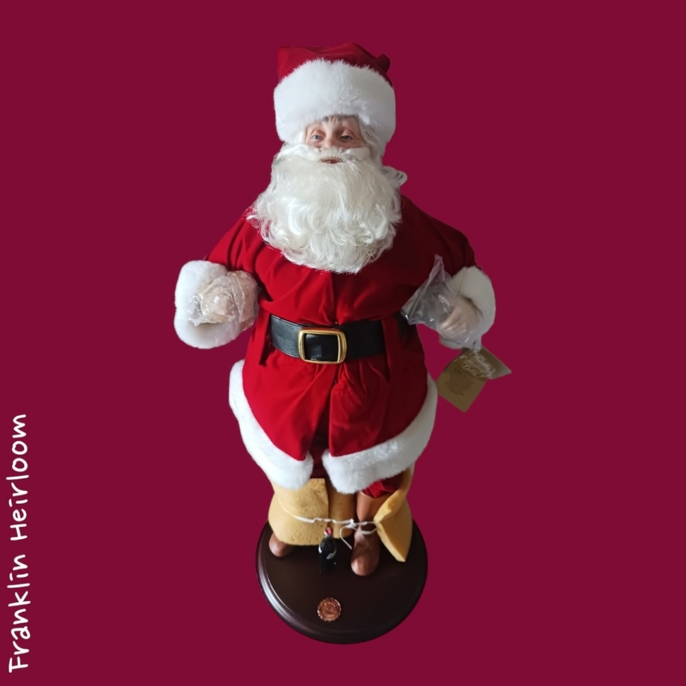 Franklin heirloom collector doll coca cola santa